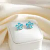 Nuevos Pendientes de Flor de Circonita de Colores para Mujer, Elegantes y Versátiles, Pendientes de Diseño de Nicho de Gama Alta al por Mayor para Mujeres