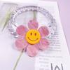 Novo Bracelete de Capinha de Celular Acrílico com Glitter Gradiente Smiley Flor Chaveiro Decorativo de Elevação Acessórios DIY 55mm