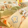 Funda de edredón gruesa de terciopelo de leche para invierno, pieza única, forro polar de doble cara, terciopelo de coral francés, funda de edredón para niños 150X200X230