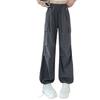 Calças Cargo Cinzas para Mulheres, Corte Solto, Estilo Jogger, Verão 2025, Secagem Rápida, Perna Larga, Casual, Cintura Alta, Caminhada, Calças Esportivas Estilo Americano