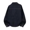 Chaqueta de mezclilla estilo callejero americano, aspecto vintage desgastado, chaqueta de trabajo de corte holgado de alta gama para hombre con doble bolsillo