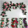 Rosa artificial, flor falsa, enredadera para colgar en la pared, sinuoso, para aire acondicionado, tubería de agua, refugio, decoración, sala de estar, techo, plantas de plástico.
