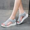 Aliexpress Wish Verão Novo Sandálias Femininas Respiráveis de Sola Grossa, Sapatos de Praia de Plataforma Fly-Knit Modernos e Versáteis para Mulheres