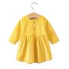 Vestido de menina primavera e outono estilo universitário fofo gola de boneca vestido floral de manga comprida vestido de algodão para senhora atacado