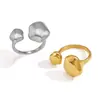 Anillos Metálicos de Acero de Titanio Elegantes y Discretos, Joyería de Gama Alta de Nicho que No se Desvanece, Accesorios de Acero Inoxidable Chapados en Oro de 18K, Venta al por Mayor Transfronteriza