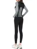 Conjunto de Yoga Transfronterizo para Mujer de Primavera y Otoño, Chaqueta de Manga Larga con Cuello Alto y Bloques de Color, Conjunto de Pilates y Fitness de Cintura Alta para Cadera de Durazno