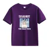 Comercio Exterior Americano Verano Pesado Color Sólido Estampado de Letras Algodón Manga Corta Camiseta Manga Media Ropa para Clase Padre-Hijo Ropa para Niños