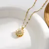 Colar de girassol giratório de luxo leve Acessórios de Nicho de Nicho Simples Elegante Elegante Collarbone Chain Acessórios