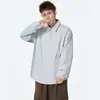Sudadera de Color Contrastante de Lujo Ligero Simple Americana para Hombre Otoño Fresca y Guapa Casual Camisa de Gama Alta Camisa Holgada Sudadera con Cuello