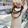Pulseira de Cristal Natural Granate Multicamadas com Contas Pulseira de Ágata Vermelha com Contas de Transferência Estilo Ins Pulseira de Cristal Atacado