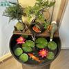 Maceta Grande de Resina Plástica Engrosada para Paisajismo Exterior, Patrón de Piedra Imitación, Método Tradicional para Criar Peces y Cultivar Loto