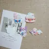 Série Acrílica Sanrio Desenho Animado Doce Fatias Doces Grampos de Cabelo para Meninas Ímãs de Geladeira Material para Crocs Feitos à Mão DIY