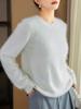 Outono e inverno novo gola redonda pulôver top manga comprida malha suéter solto preguiçoso suéter cashmere suéter feminino pulldown base camisa