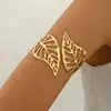 Pulsera Hueca de Metal con Forma de Hoja, Brazalete de Lujo Ligero de Moda, Joyería de Mano de Venta Caliente Transfronteriza de Amazon al por Mayor