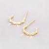 Colección 25 puestos vendiendo aretes de pin de plata s925 versión coreana, aretes geométricos simples, aretes de moda mini para una semana para mujer