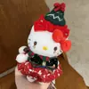 Auténtico Gato Kt de Felpa Otoño e Invierno Llavero de Hellokitty Vestido de Esquí con Capucha de Felpa Colgante Decorativo para Bolso