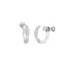 Pendientes de Anillo Doble Cara Mobius con Circonita para Hombres y Mujeres Otoño e Invierno Lujo Ligero Circonita Totalmente Diamantada Pendientes de Pareja Versátiles de Nicho