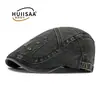 Boné Vintage Forward Lavado para Homens, Boina Retro Bico de Pato, Chapéu de Pintor Estilo Britânico, Boina Estilo Workwear para Mulheres, Tendência