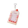 Portatarjetas Acrílico Estilo Ins para Pastel de Frutas, Protector de Tarjetas tipo Abanico, Colgante con Hebilla en Forma de Corazón, Portatarjeta de Autobús para Estudiantes