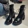 Botas Martin Chuyuji de Punta Redonda con Cordones para Mujer, Botines de Tacón Alto para Otoño e Invierno, Nuevos Botines Delgados Estilo Británico 2026