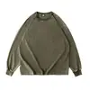 Camiseta Vintage Pesada de Algodón Puro 230g Manga Larga Talla Grande Hombro Caído 100% Algodón Lavada Retro Otoño Holgada Oversize