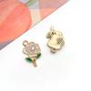 Suministro directo de fábrica de aleación 1 DIY gota de aceite buena suerte rosa doble colgante orquídea coche pendientes pulsera cadena accesorios