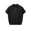 Camisa Polo Tejido Camiseta de Manga Corta Hombre Solapa Textura Retorcida Estilo Old Money Seda de Hielo Verano Fábrica Transfronteriza Venta al por Mayor