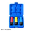 Juego de Dados de Impacto Grandes de 1/2", Acero Cromo Molibdeno, Bicolor, Resistente a Rayaduras, 15-22mm, Herramienta de Remoción de Llantas para Llave de Aire