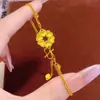 Loja de Ouro Mesmo Estilo Areia Dourada Laser Cabaça Pulseira Alta Retenção de Cor Brilhante Borboleta Joias Nicho Exquisite Trevo de Quatro Folhas Atacado