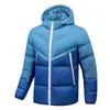 Chaqueta de algodón de invierno transfronteriza para hombre 2024, chaqueta casual de moda con capucha acanalada ajustada para hombre, delgada y elegante