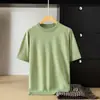 Camiseta de punto para hombre de lujo ligero transfronteriza, manga corta, casual, versátil, suéter simple tipo camiseta, lana fina, negocios casual, cuello redondo