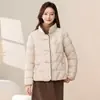 Casaco Curto de Algodão Estilo Chinês para Mulheres no Outono e Inverno, Jaqueta Solta com Gola Alta, Casaco de Algodão Slim, Jaqueta de Algodão Estilo Chinês, Roupas de Inverno Femininas