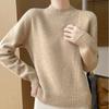 24 otoño e invierno nuevos fabricantes eligen estrictamente 100% lana pura siete agujas doble grosor medio alto jacquard suéter de punto para mujer