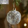 Bola de Natal Transparente de Vidro Lantejoulas de Diamante Branco Bola Decorativa Bola Pendurada Pingente de Árvore de Natal Enfeites Decorativos de Natal