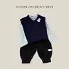 Calça de Moletom Esportiva Lisa para Bebê Menino Primavera e Outono Estilo Coreano Infantil Cintura Elástica com Punho Calça Casual Solta para Bebê