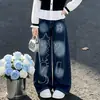 Conjunto de Duas Peças Novo Estilo Coreano para Meninas - Primavera e Outono: Jeans de Manga Comprida com Calça Wide Leg e Camisa