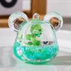 Raposa Pequena Verde Enchida com Óleo Ornamento de Mesa Garrafa de Areia Líquida Acrílica Chaveiro Acessório Pingente de Bolsa Presente Atacado