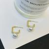 Aretes de Perlas Geométricos con Diseño Simple y Elegante de Estilo Francés para Mujer, Nicho, Lujo Ligero, Retro, Combinables, Aretes Famosos en Internet