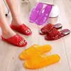 Pantuflas de Casa Nuevas Moradas para Baño Antideslizantes de Interior Desodorantes Transparentes para Mujer Patrón de Sonrisa de Cristal Chanclas de Una Tira