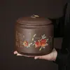 Lote de Latas de Té de Arena Morada China Latas para Pu'Er Selladas Cerámica Doméstica Almacenamiento Grande para Té Pu'Er Cajas de Almacenamiento para Té