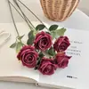 Ramo de Flores de Rosa Artificial Tallo Único Flor de Seda Decoración de Mesa para Hogar Sala de Estar Decoración de Arreglo Floral para Salón de Bodas