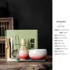 Set de Matcha al por mayor de Ocho Piezas con Tazas de Té Cerámicas Degradadas, Accesorios de Té de la Dinastía Song, Soporte para Batidor de Té, Tamiz para Polvo, Malla Filtrante, Pincel para Té
