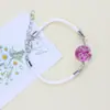 Europeu e Americano Transfronteiriço Mais Vendido Corda de Milão Flores Secas Gipsofila Flor de Renda Pulseira Joia de Flor Real Vidro Pedra de Tempo Modelo