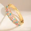 Pulsera de cuentas de colores con diamantes completos transfronteriza Joyería para mujer de industria pesada con incrustaciones densas de circonita, galvanizado multicolor, fábrica, envío directo desde stock