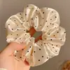 Goma de pelo de encaje coreano para mujer, Sujetador de moño grande de alta gama, Accesorio para coleta estilo perezoso