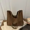 Bolso Retro Transfronterizo Bolso de Hombro de Gran Capacidad para Mujer 2025 Invierno Bolso Tote Cubo Casual para el Trabajo
