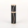 Frasco Refil de Perfume de Couro com Borda Dourada de Luxo Leve 5ml, Frasco Portátil com Borrifador de Pressão, Garrafa Vazia Recarregável para Viagem Atacado
