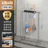 Suporte de Mop para Chão Móvel Aço Inoxidável Comercial Lavagem e Pano de Mop Pia Rack de Armazenamento Ferramentas de Limpeza para Sala de Aula Rack de Armazenamento com Drenagem