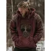 Suéter con Capucha de Punto Europeo y Americano Transfronterizo Otoño e Invierno Estampado Digital 3D Unisex Cuello Redondo Suéter Pulóver
