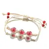 Pulsera de Serie de Flores Secas al por Mayor Vidrio Espécimen de Flor Real Gipsófila Flor de Durazno Árbol de la Fortuna Mariposa Pulsera Escénica Joyería